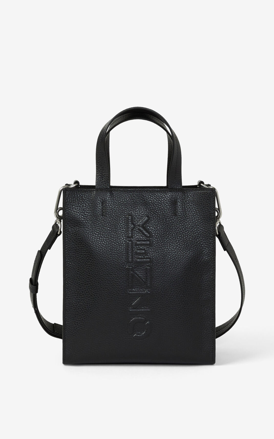 Kenzo Imprint small grained leather Tote Bag Black For Mens 2753JOUCX